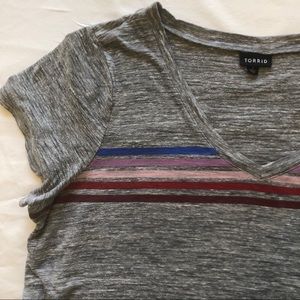 Torrid Grey w/Stripes Tee Size 1